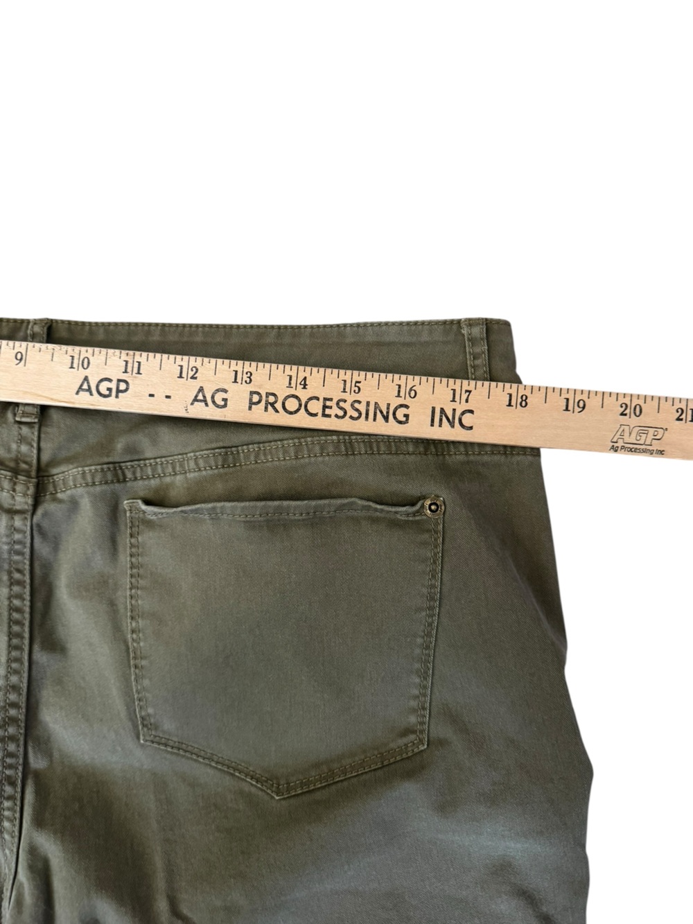 J.Jill Olive Green Slim Boyfriend Straight Fit Ankle Pants Size 14 Stretch - Picture 4 of 7